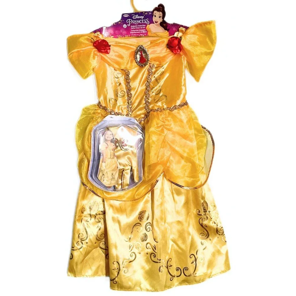 DISNEY Princess Belle Majestic Costume Dress with Bracelet and Gloves Age 3+ NEW - Picture 4 of 8